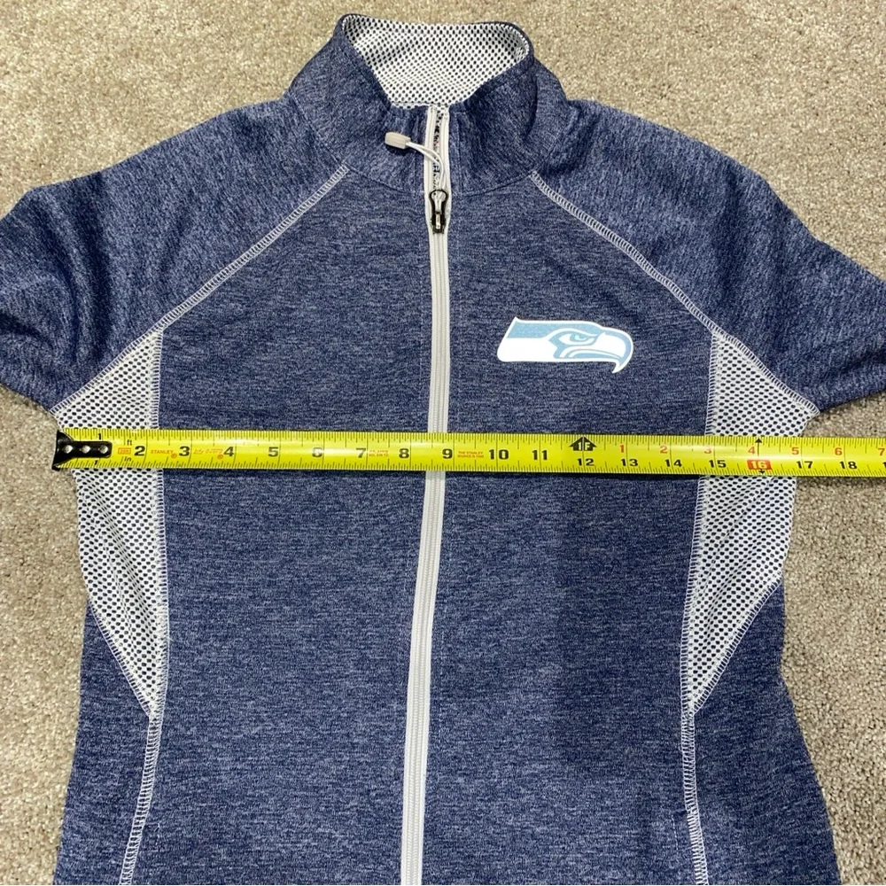 Seattle Seahawks Majestic Blue Zip Up Jacket Lightweight NFL‎ Woman’s Size S